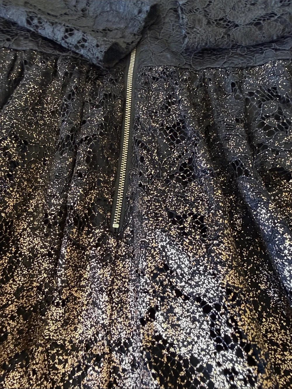 Blush By Angels Black Lace Top Metallic Gold Ombre Tulle Formal Dress like new